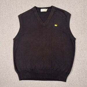 Masters Sweater Vest Mens XXL Black Augusta National Golf Course Logo V Neck 2XL